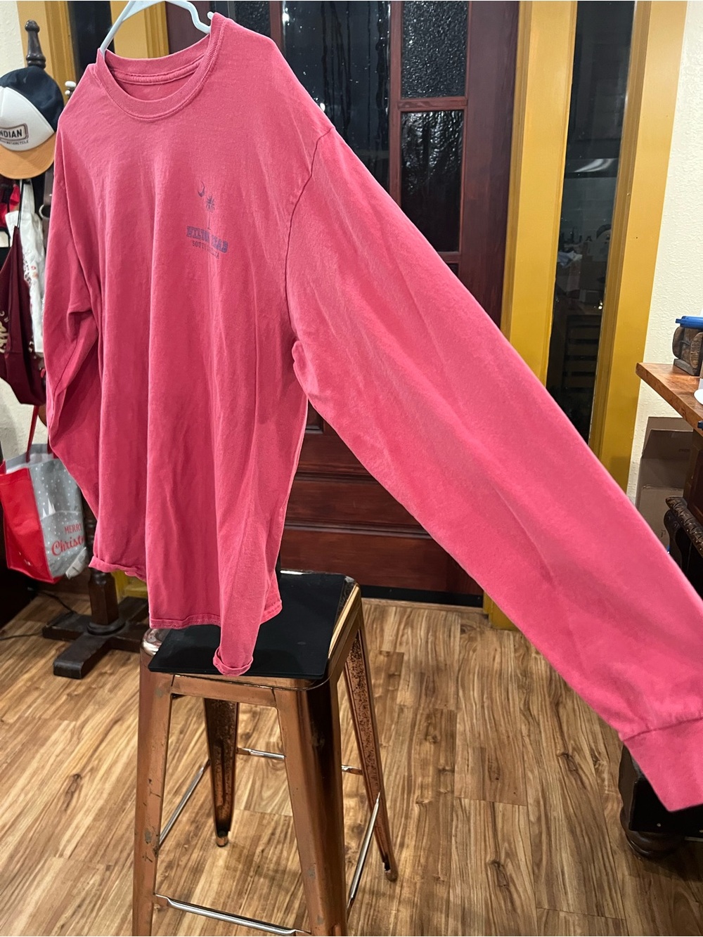 Hilton Head SC Graphic Long Sleeve Tee - Coral Pink - Picture 5 of 7
